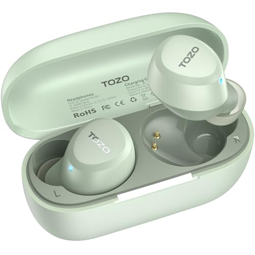 TOZO A1 Wireless Earbuds Bluetooth 5.3 Light Weight in Ear Headphones, IPX5 Waterproof, 2 Mics for AI Calls, Immersive Premium Sound 60