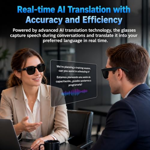 AI Smart Glasses with Camera, 4K Video, Real-Time Translation, AI Assistant 12