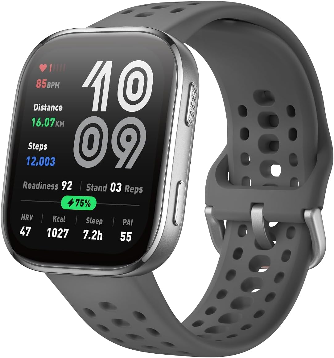 Amazfit Bip Max Smart Watch, 2.07" AMOLED Display, GPS, iOS/Android, 50mm, 20-Day Battery, 4GB Storage 16