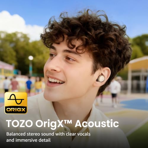 TOZO A1 Wireless Earbuds Bluetooth 5.3 Light Weight in Ear Headphones, IPX5 Waterproof, 2 Mics for AI Calls, Immersive Premium Sound 32