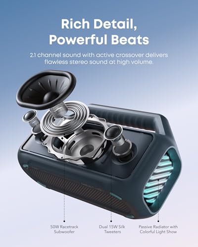 Soundcore Boom 2 by Anker, 80W Outdoor Bluetooth Speaker, 24H Playtime, IPX7 Waterproof, BassUp 2.0, Floatable, RGB Light 11