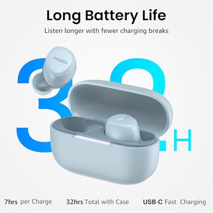 TOZO A1 Wireless Earbuds Bluetooth 5.3 Light Weight in Ear Headphones, IPX5 Waterproof, 2 Mics for AI Calls, Immersive Premium Sound 57