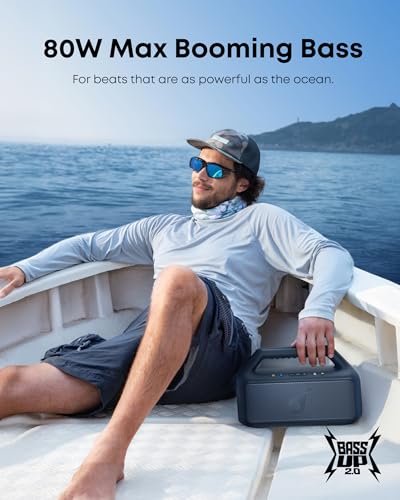 Soundcore Boom 2 by Anker, 80W Outdoor Bluetooth Speaker, 24H Playtime, IPX7 Waterproof, BassUp 2.0, Floatable, RGB Light 10