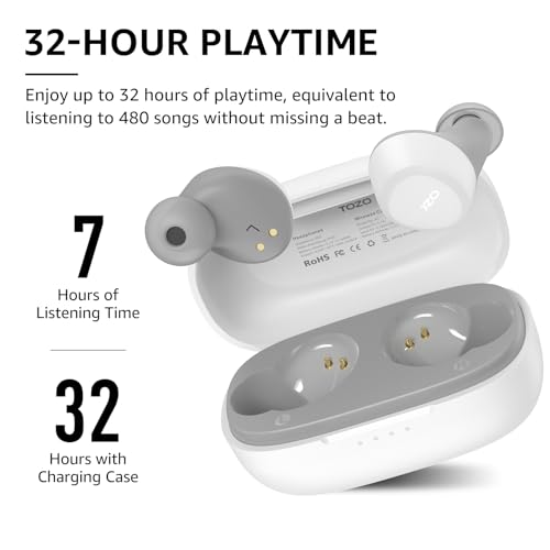 TOZO A1 Wireless Earbuds Bluetooth 5.3 Light Weight in Ear Headphones, IPX5 Waterproof, 2 Mics for AI Calls, Immersive Premium Sound 25