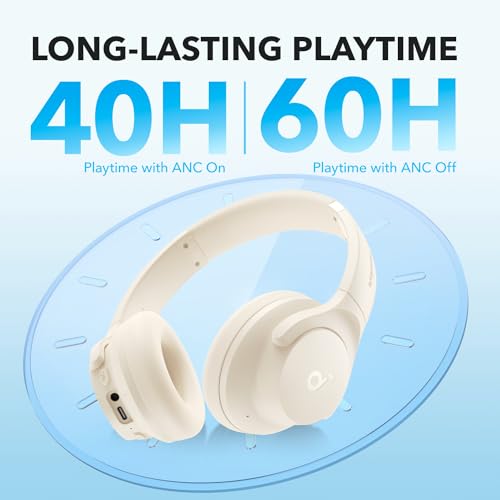 Soundcore by Anker Q20i Hybrid Active Noise Cancelling Headphones, Black 45