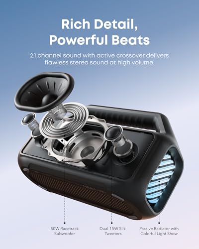 Soundcore Boom 2 by Anker, 80W Outdoor Bluetooth Speaker, 24H Playtime, IPX7 Waterproof, BassUp 2.0, Floatable, RGB Light 4