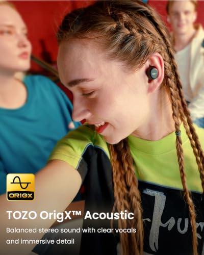 TOZO A1 Wireless Earbuds Bluetooth 5.3 Light Weight in Ear Headphones, IPX5 Waterproof, 2 Mics for AI Calls, Immersive Premium Sound 5