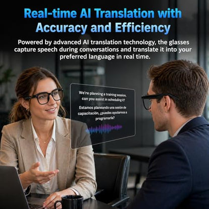 AI Smart Glasses with Camera, 4K Video, Real-Time Translation, AI Assistant 5