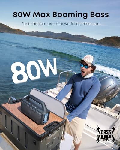 Soundcore Boom 2 by Anker, 80W Outdoor Bluetooth Speaker, 24H Playtime, IPX7 Waterproof, BassUp 2.0, Floatable, RGB Light 3