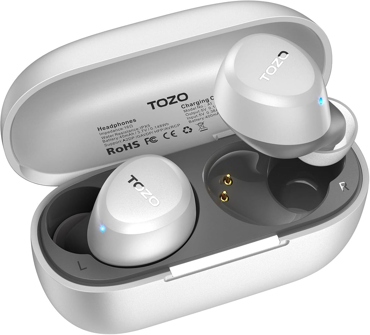 TOZO A1 Wireless Earbuds Bluetooth 5.3 Light Weight in Ear Headphones, IPX5 Waterproof, 2 Mics for AI Calls, Immersive Premium Sound 20